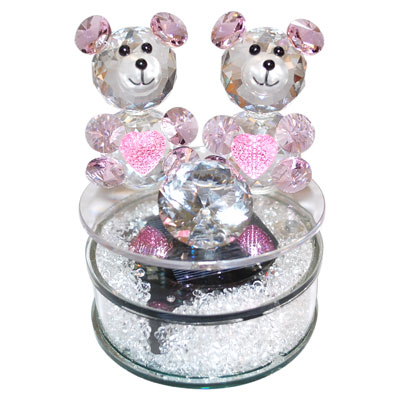 "Crystal Teddy Decorative Piece -001 (Pink) - Click here to View more details about this Product